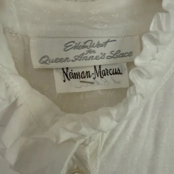 Vintage Eileen West for Queen Anne’s Lace White Cotton Maternity Dress - Picture 4 of 11